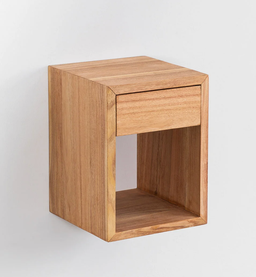 Comodino sospeso in legno Gyda