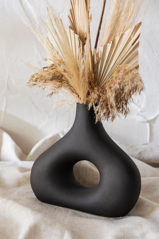 Vaso minimal stile moderno nero opaco
