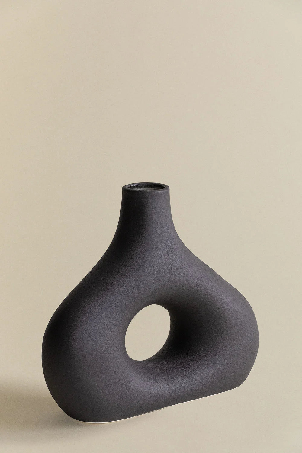 Vaso minimal stile moderno nero opaco