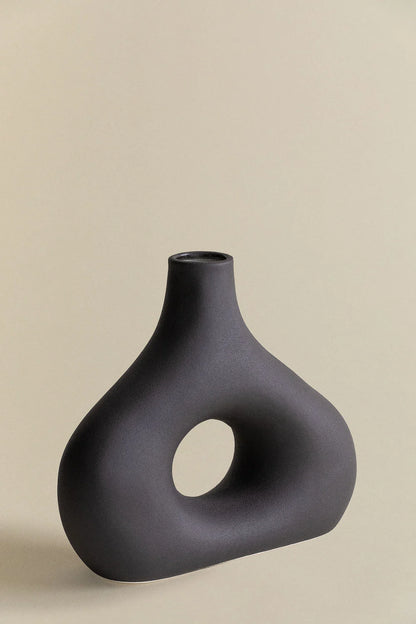 Vaso minimal stile moderno nero opaco