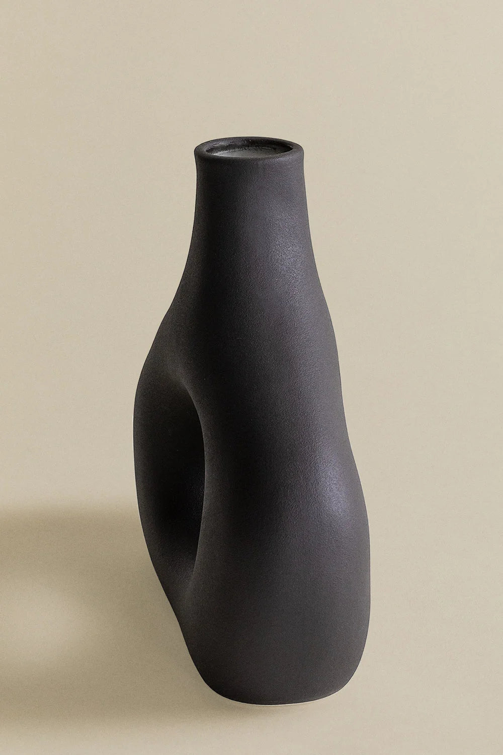 Vaso minimal stile moderno nero opaco